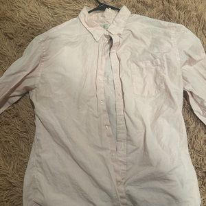 Vintage J Crew Dress Shirt. 2XL (17-17.5). Light pink with white stripes.